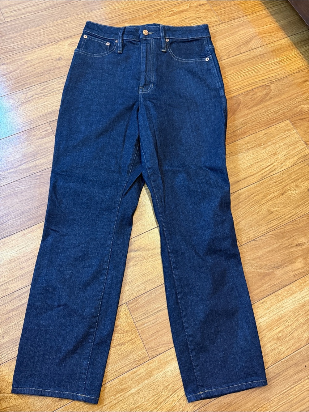 J. Crew Women's Straight-Leg Jeans in Dark Blue Denim Size 30